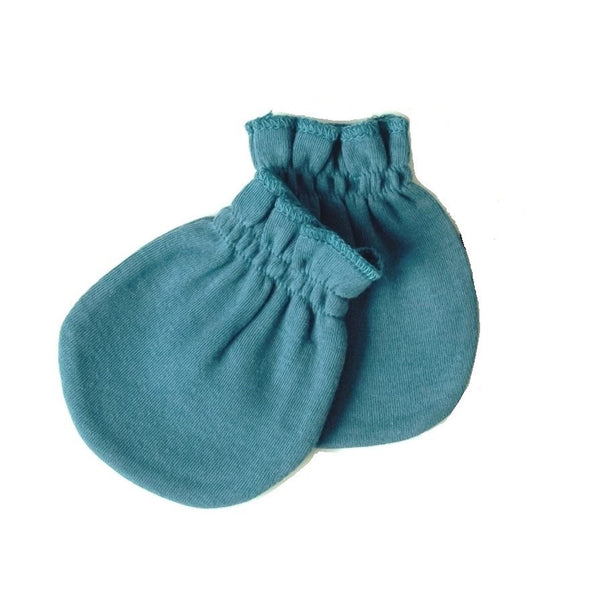 Moufles Naissance en Coton Bio Bleues