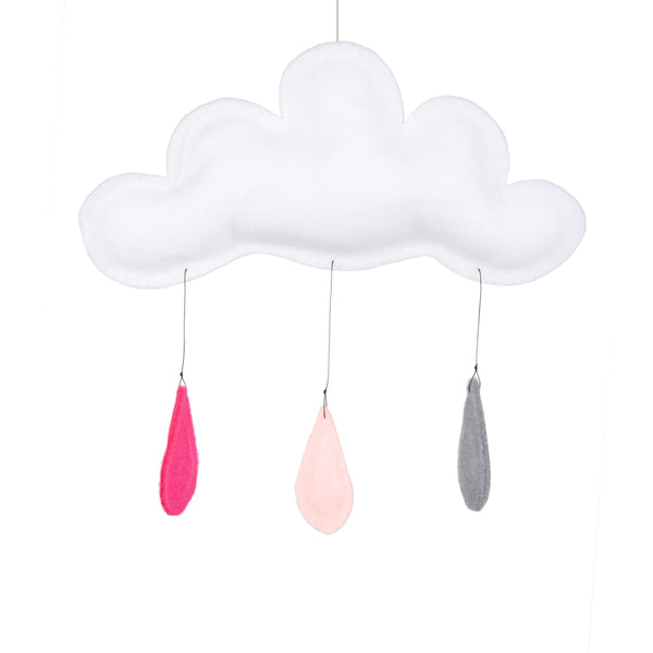 Mobile Bébé Nuage Printemps Fuchsia, Rose, Gris