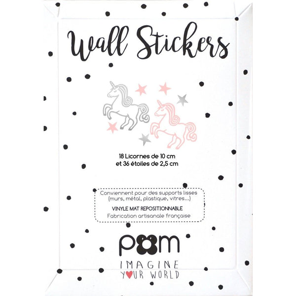 Stickers Licornes Roses et Argent