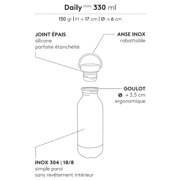 Mini Gourde Inox 330 ml - Tortue de Mer